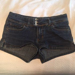 Juniors dark blue navy denim Jean Shorts